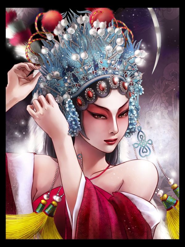 京剧人物cq9电子:漂亮的花旦cq9电子制图案