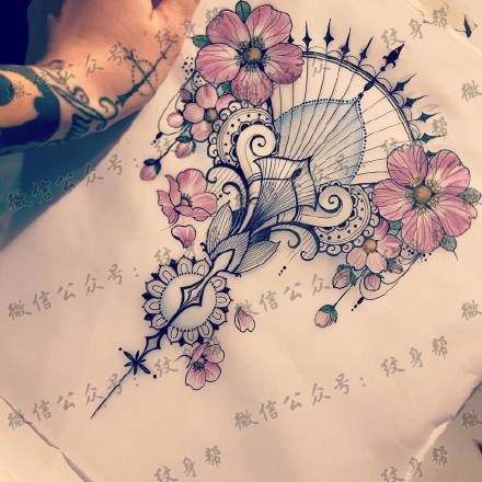 一列9篇哥特式花卉花朵cq9电子手稿素材