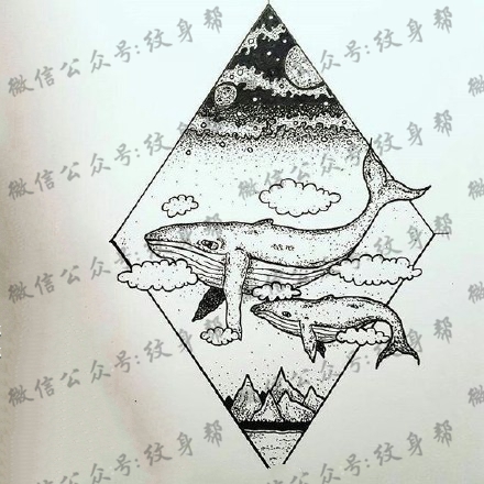 鲸鱼手稿_一套39篇精美鲸鱼cq9电子手稿制图案素材