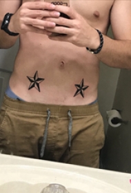腹部cq9电子 男生腹部黑色的五角星cq9电子制图片