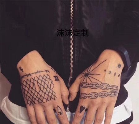 手背嘻哈风格手链cq9电子制图案