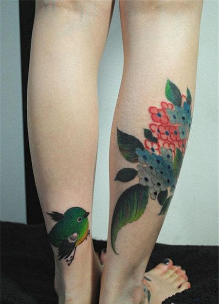 女生小腿小鸟和花草cq9电子制图片