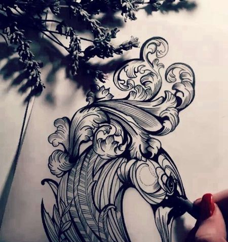 黑灰 线条 天鹅