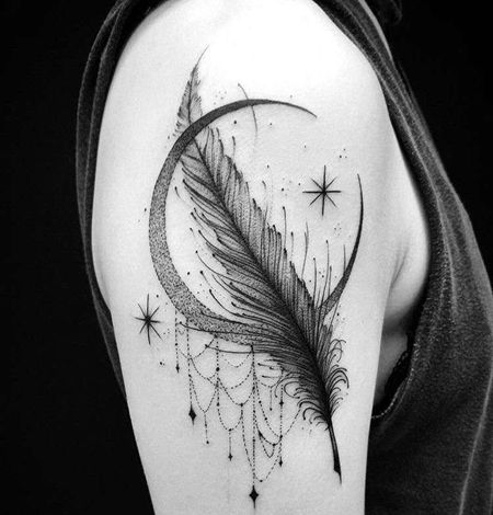 线条点刺大臂月亮羽毛cq9电子制图案