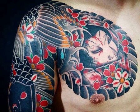 日式大臂鲤鱼武士cq9电子制图案
