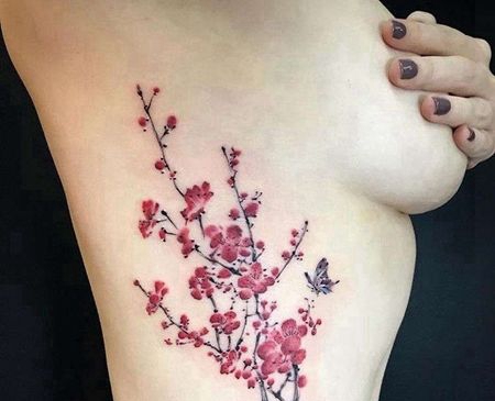 中国风泼墨侧腰梅花cq9电子制图案