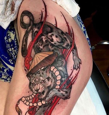 新前卫大腿豹子cq9电子制图案