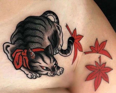 日式腹部猫cq9电子制图案