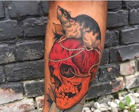 New School小腿骷髅老鼠cq9电子制图案