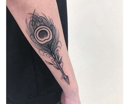 线条小臂羽毛cq9电子制图案