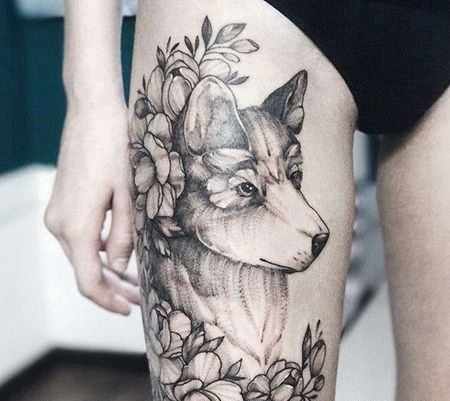 点线大腿狼花卉cq9电子制图案