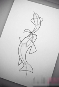 黑色线条素描创意个性小动物海豚cq9电子手稿