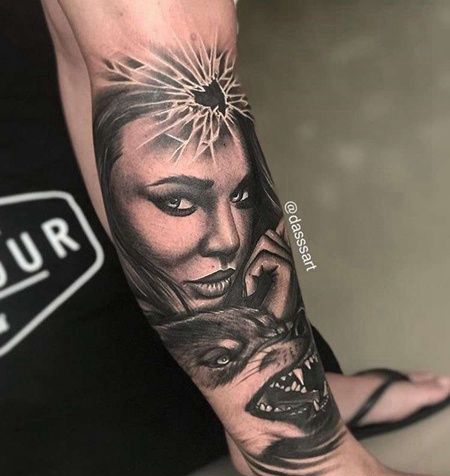 写实小臂女人狼cq9电子制图案