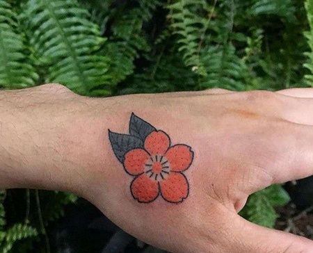 手背樱花cq9电子制图案