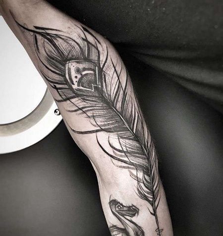 线条大臂羽毛cq9电子制图案