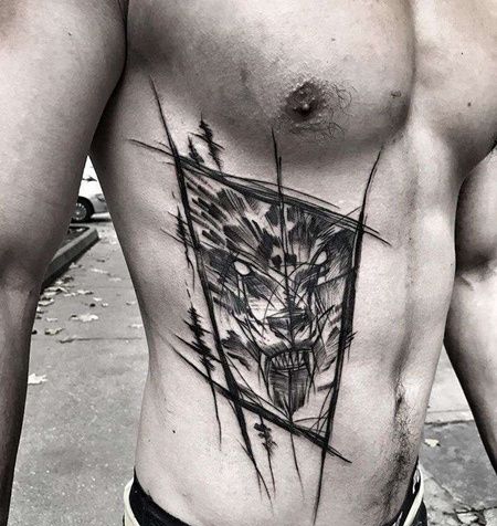 线条侧腰狼cq9电子制图案