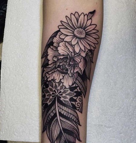 点线小臂花卉羽毛cq9电子制图案