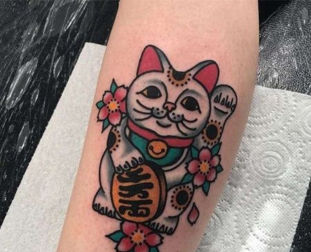 Old School小腿招财猫cq9电子制图案