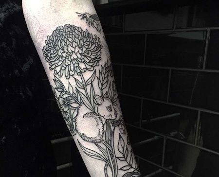 New School小臂老鼠花卉cq9电子制图案