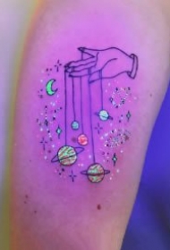 夜光cq9电子 一列荧光tattoocq9电子对比效果制图片