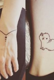 多款女生手腕上黑色线条素描文艺唯美经典手链cq9电子制图案