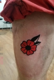 男生大腿上彩绘植物素材抽象线条花朵cq9电子制图片